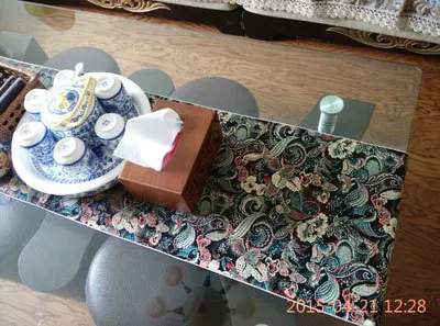 Китайская шелковая в стиле ретро парча скатерть стол бегун кровать флаг черный