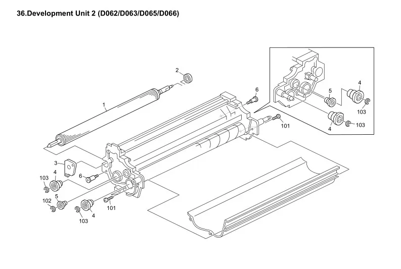 B0653080 шарикоподшипник на развивающемся ролике Оригинальный Новый Ricoh AF 1060 2060 2051 1075