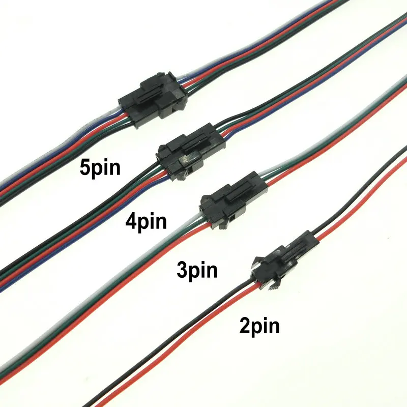 5 пар JST SM разъем 22AWG 2 54 мм 2P 3P 4P 5Pin Папа + женский провод длиной 15 см|Соединители| |