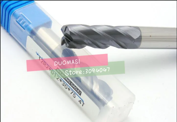 1 шт. 4r0.5 10r0 5 * 100L 4 Флейта твердосплавный Угловой радиус торцевая фреза фрезерный