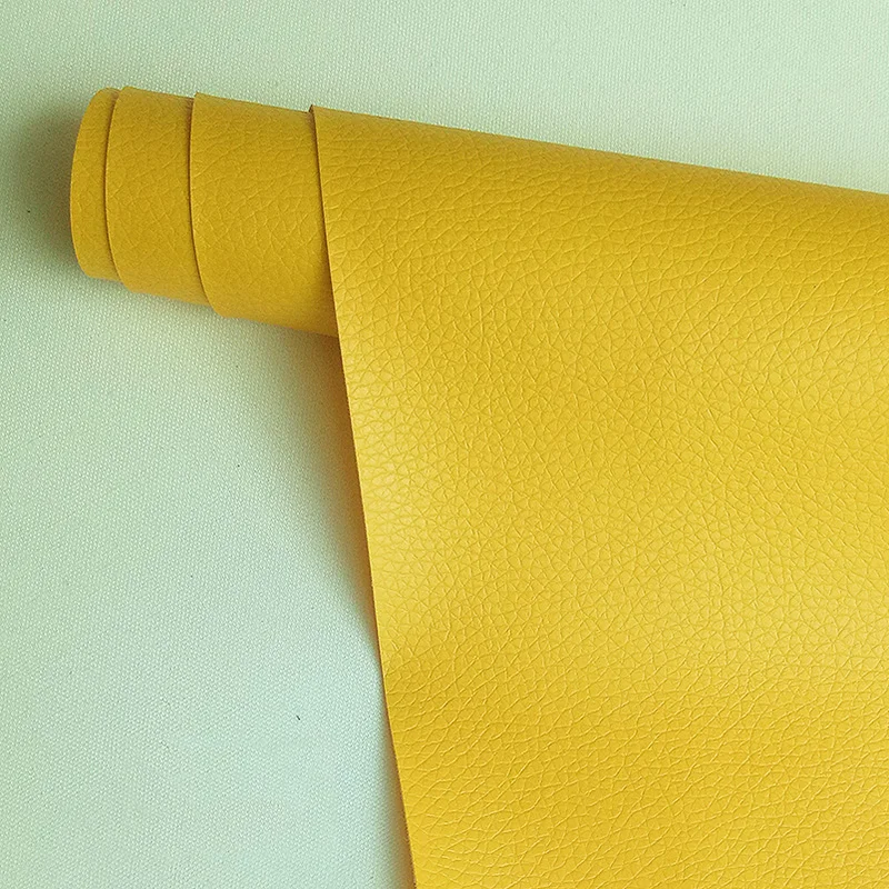 yellow Meetee 50x137 см толщиной 0,5 мм самоклеящаяся искусственная Синтетическая кожа факсимильная ткань для дивана патч ремонт восстановленная сумка мягкая ткань - Цвет: yellow