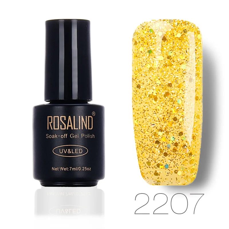 Гель ROSALIND 1 S с зеленым бриллиантом 7 мл; Гель-лак для ногтей лак Led UV Soak Off Полупостоянный лак для ногтей - Цвет: 2207