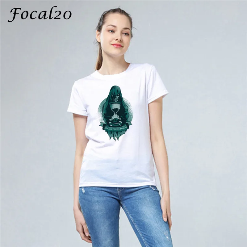 

Focal20 Harajuku Devil Series Print Female T Shirts Top Tees Crew Neck Short Sleeve Summer Spring Slim Women T-shirts T Shirt