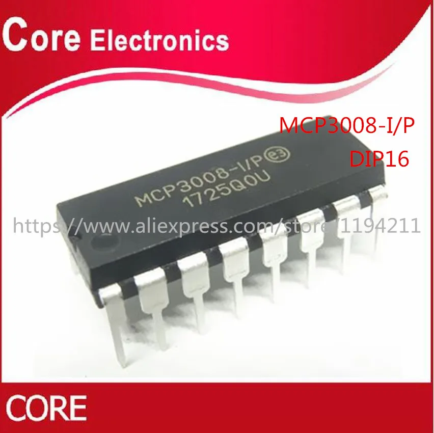 10 шт. MCP3008 DIP16 I/P DIP 16 оригинальный новый|Интегральные схемы| |