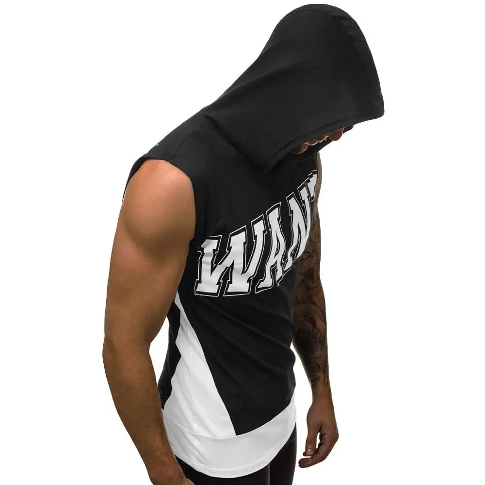 Мужская Летняя жилетка Повседневная модная толстовка с капюшоном чистый цвет