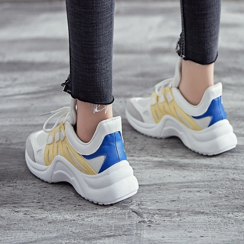 Женские кроссовки на платформе повседневные шнуровке весна-лето Tenis Feminino большие