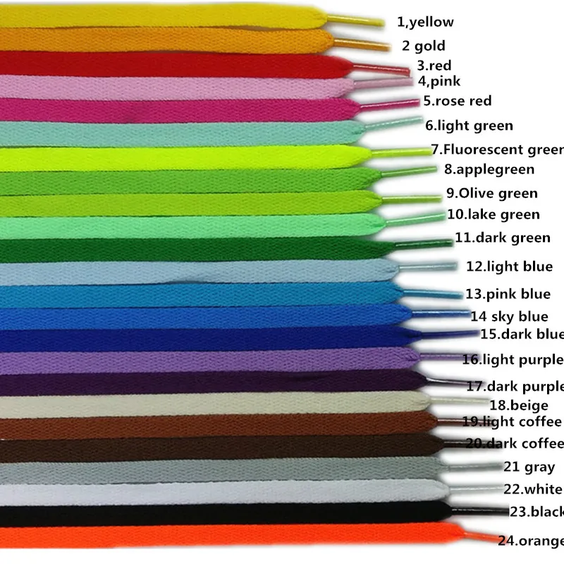 Плоские яркие шнурки для дорожки спортивные доски разноцветные 70 80 90 100 110 120 130