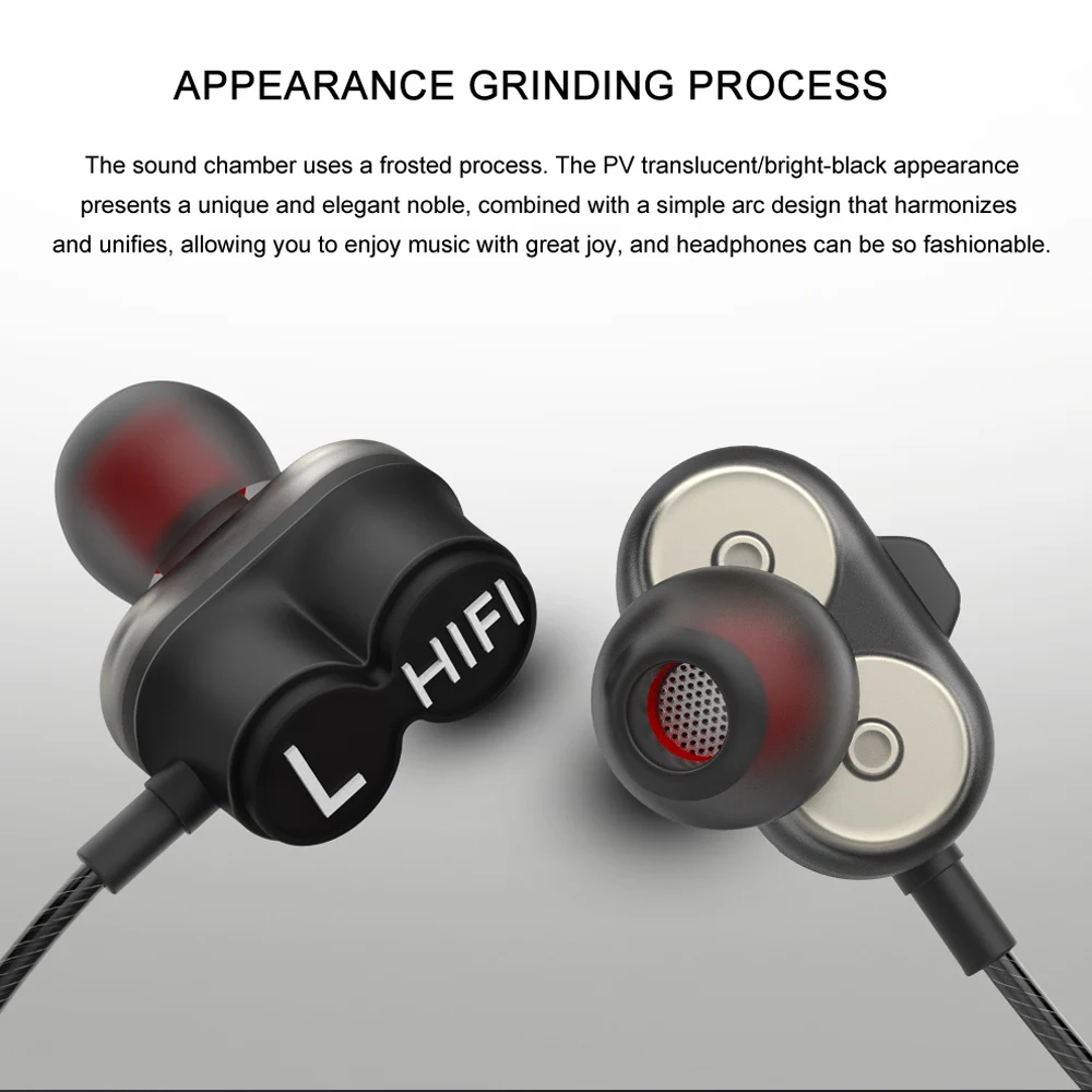 Наушники Greendio GD8, 2DD, двойные динамические наушники-вкладыши, Hi-Fi наушники для бега, спортивные наушники с двойным приводом, шумоизолирующая гарнитура