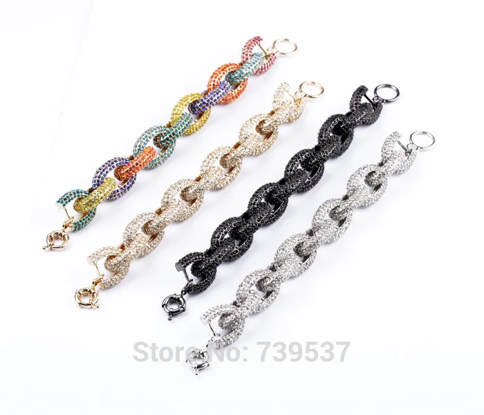 Новый дизайн крутой Большой браслет ручной работы со сверкающим стеклом русский