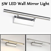 21 leds 5w ac90 260v modern waterproof anti fog bathroom mirror wall lights lamps luminaire stainless steel with switch 10pcslo