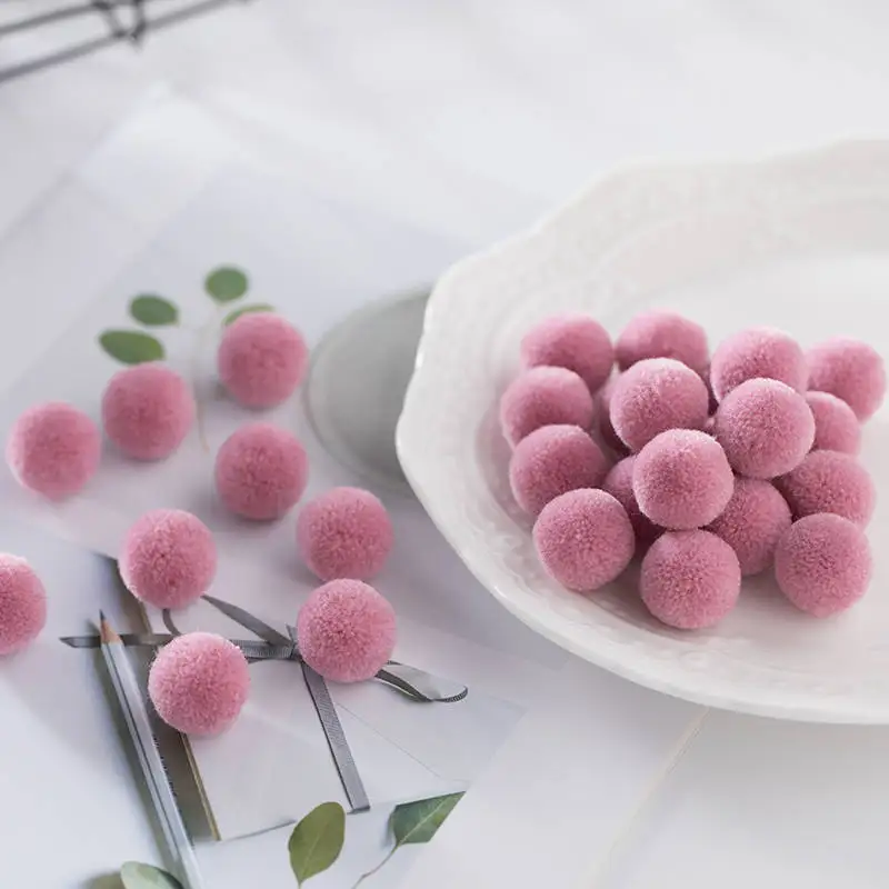 C07 Gray Pink Высокое качество 60 шт. 15 мм разноцветный помпон мех ремесло DIY мягкие помпоны свадебные украшения, шитье/клей на ткани аксессуары - Цвет: C07 Gray Pink