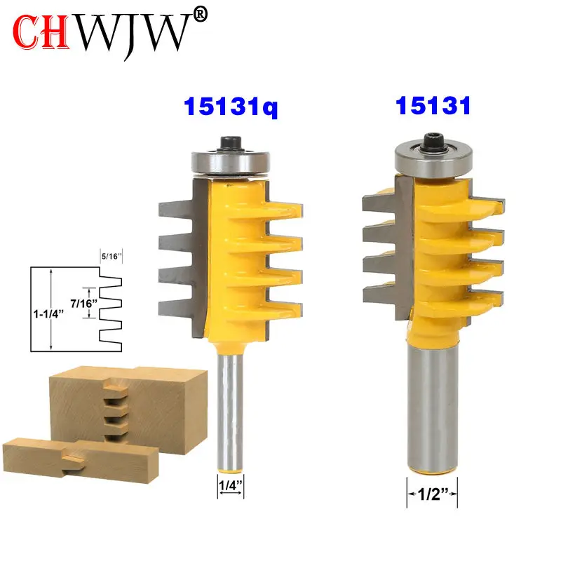 1PC 1/2 inch Shank Rail and Stile Finger Joint Glue Router Bit Cone Tenon Woodwork Cutter Power Tools