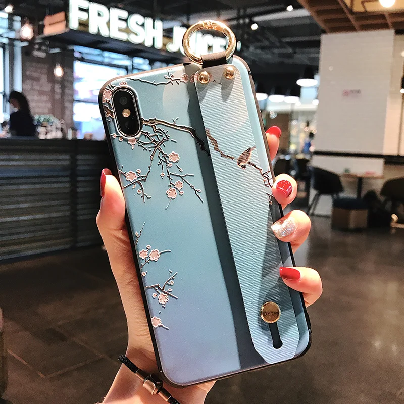 Чехол для телефона Fundas с ремешком Xiaomi mi 9 силиконовый напульсник задняя крышка Xiao