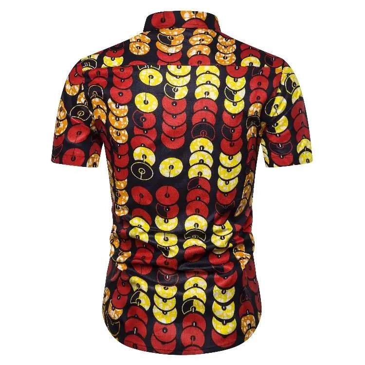 Блузка мужская В Гавайском пляжном стиле Классическая рубашка с коротким