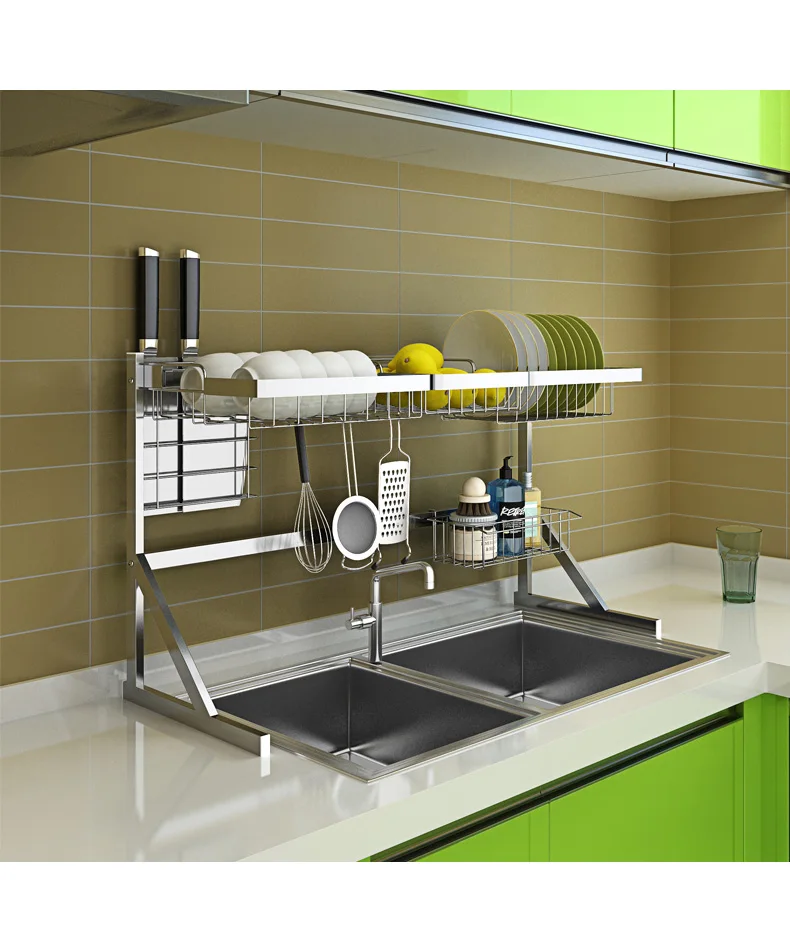 64 см 2 шт/комплект Слои сушки чаша раковина шкаф Нержавеющая сталь Слива кухонный