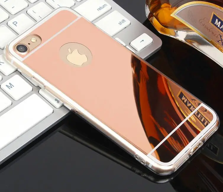 Золотой Серебряный зеркальный ТПУ мягкий чехол для iPhone XR XS MAX роскошный покрытый чехол для телефона для iPhone 11 Pro Max 6 7 8 PLUS задняя крышка чехол - Цвет: Rose Gold