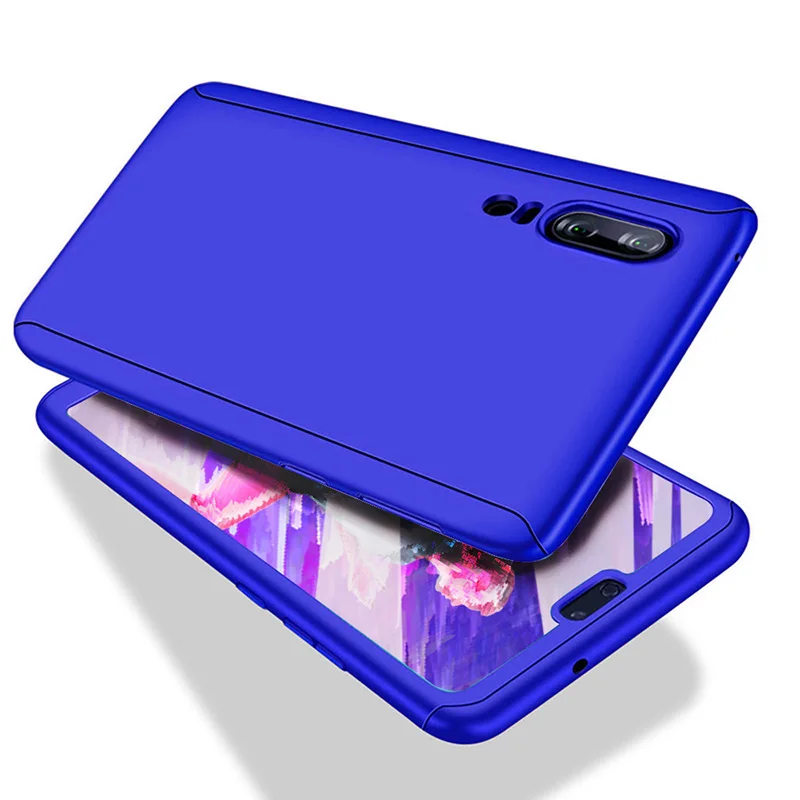 Luxury 360 Full Cover Protective Phone Case For Huawei P20 Pro Lite Matte Hard huawei p20 lite case with glass |