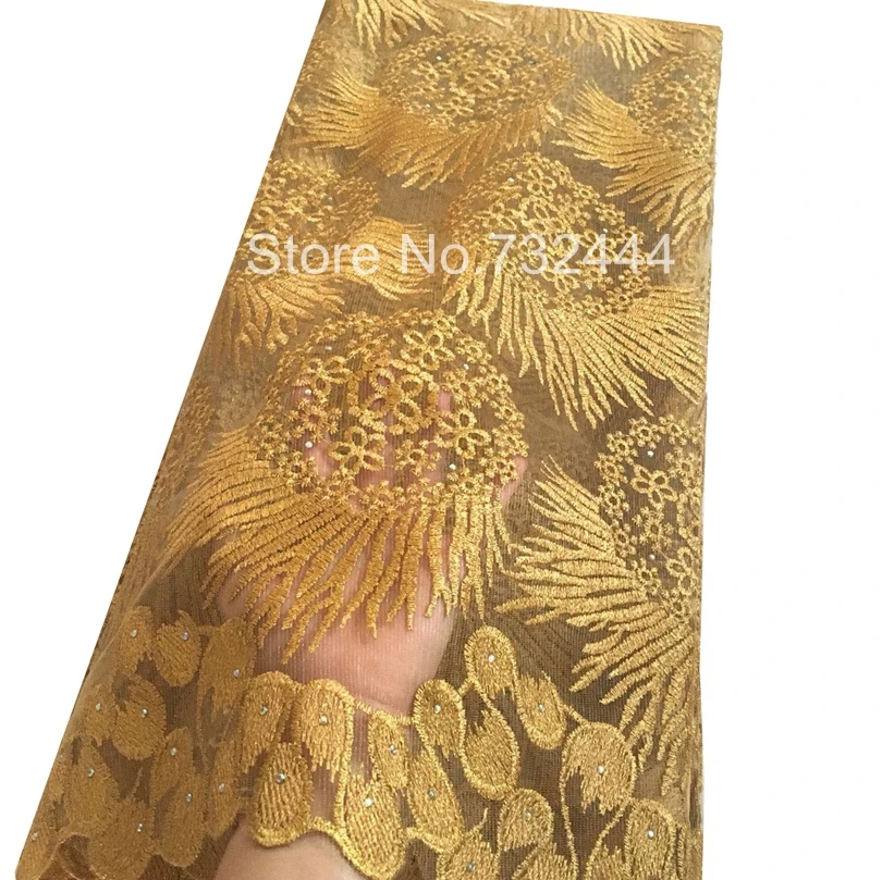 Высококачественная Модная белая кружевная ткань для свадьбы Aso ebi сетчатая