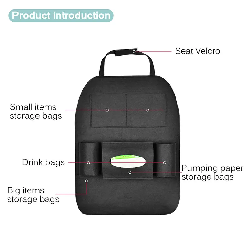 Vingtank Car Seat Back Bag Organizer Travel Storage Multi Auto with Tissue Box Drinks Holder | Автомобили и мотоциклы