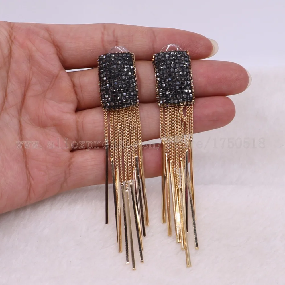 5 пар сережек геометрические серьги с кисточкой камень сейчас изготовленные на