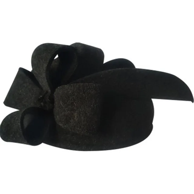 Mix Black Wool Hat FS вуалетки для женщин королевские свадебные платья шерсть фетровые шляпы Винтаж Черный Серый Pillbox шляпа Дамы Коктейльные Вечерние Цветочные фетровые шляпы - Цвет: Mix Black Wool Hat