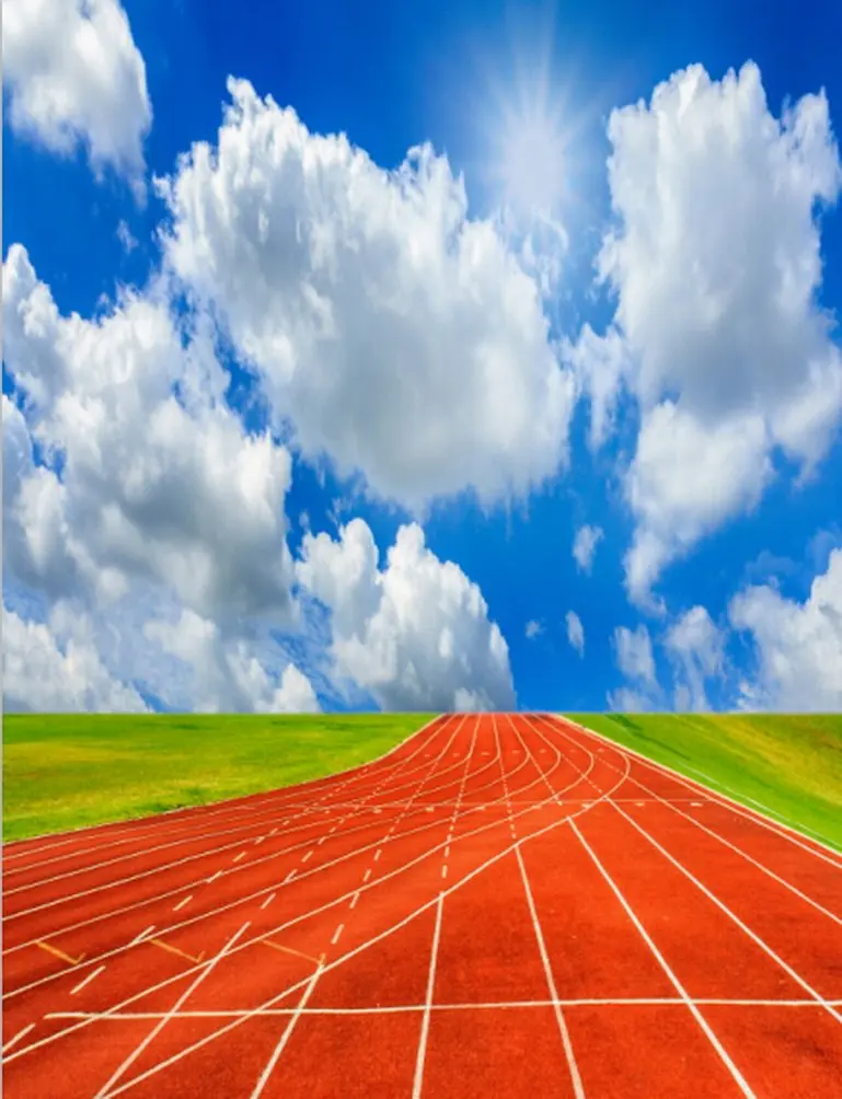 

5x7ft Track Lawn Blue Sky Cloud Photography Backdrops Photo Props Studio Background