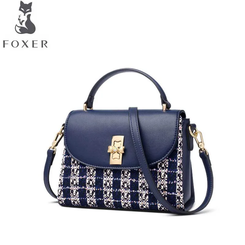 FOXER luxury fashion texture bag handbag handbags leather 2019 new wild shoulder Messenger | Багаж и сумки