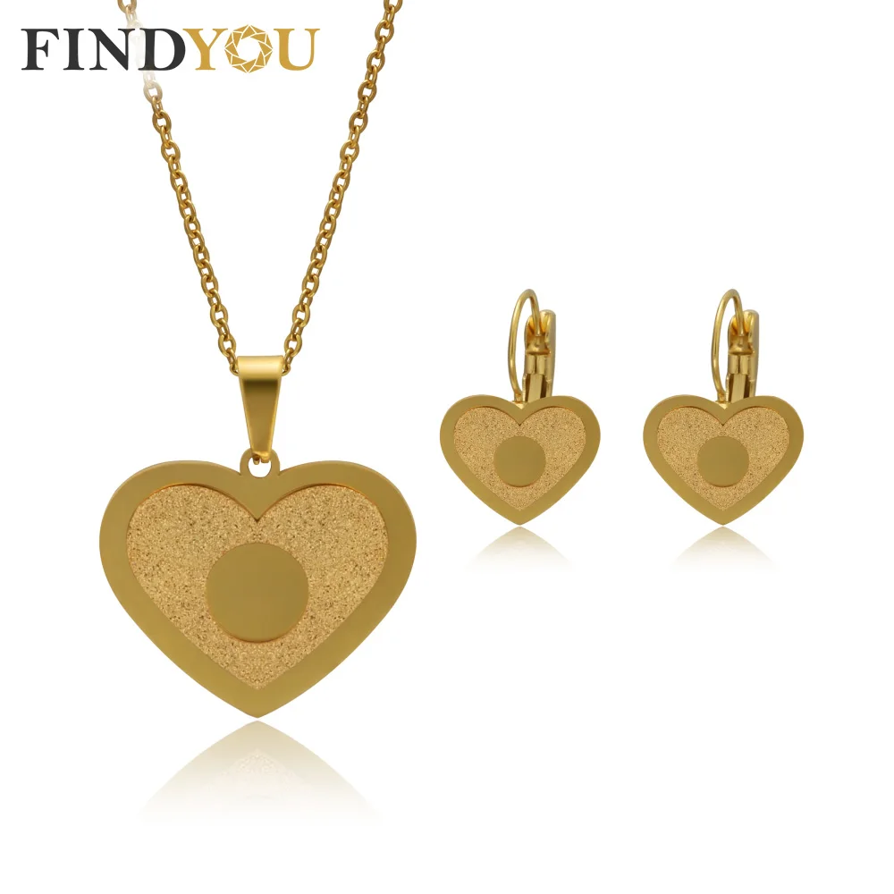 Findyou модные в форме сердца золотой Цвет Для женщин Ювелирные наборы подарок для