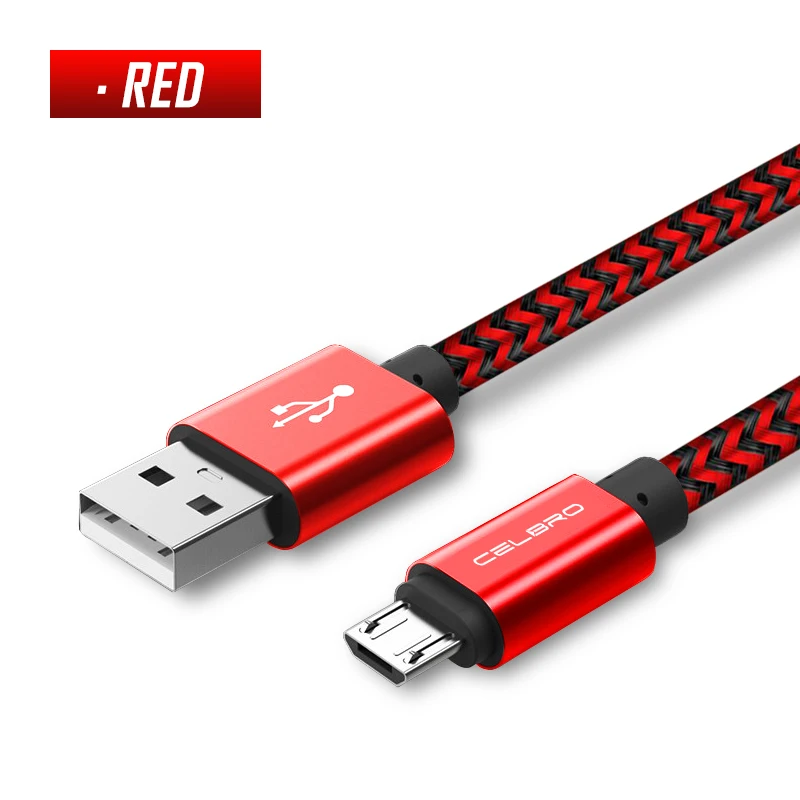 Red Cable 3 м 2 м кабель зарядного устройства микро-usb Android мобильный телефон зарядный кабель провод для Xiaomi Redmi Note 5 6 pro samsung Galaxy J5 J7 - Тип штекера: Red Cable
