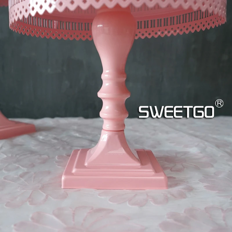 

SWEETGO Pink cake stand square stand up Cupcake holder baking tools for wedding party Bakeware dessert table decoration