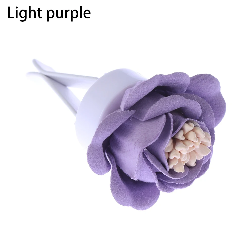 light purple Автомобильный орнамент, духи с ароматом камелии, клип, освежитель воздуха, Авто кондиционер, вентиляционный парфюм, бальзам, аромат, авто цветочное украшение - Название цвета: light purple