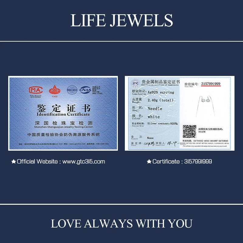 Женские серьги из серебра 100% пробы с фианитами|Серьги-подвески| |