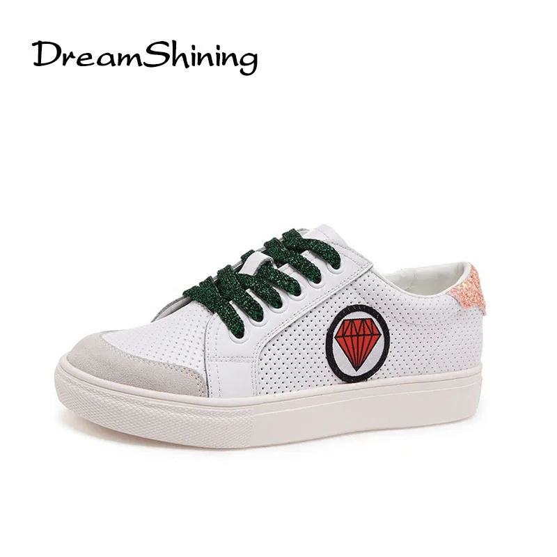 DreamShining/модные женские туфли новые летние женская обувь diamond небольшие белые