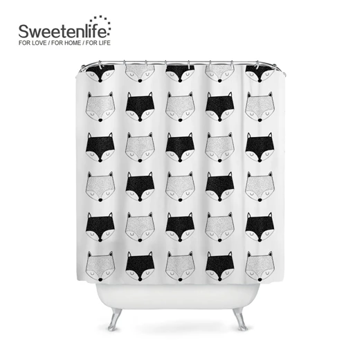 SL0186 Sweetenlife 150x180 см Милая Лисичка занавеска для душа для ванной комнаты Полиэфирная Ткань Водонепроницаемая занавеска Европейский стиль занавеска для ванной - Цвет: SL0186