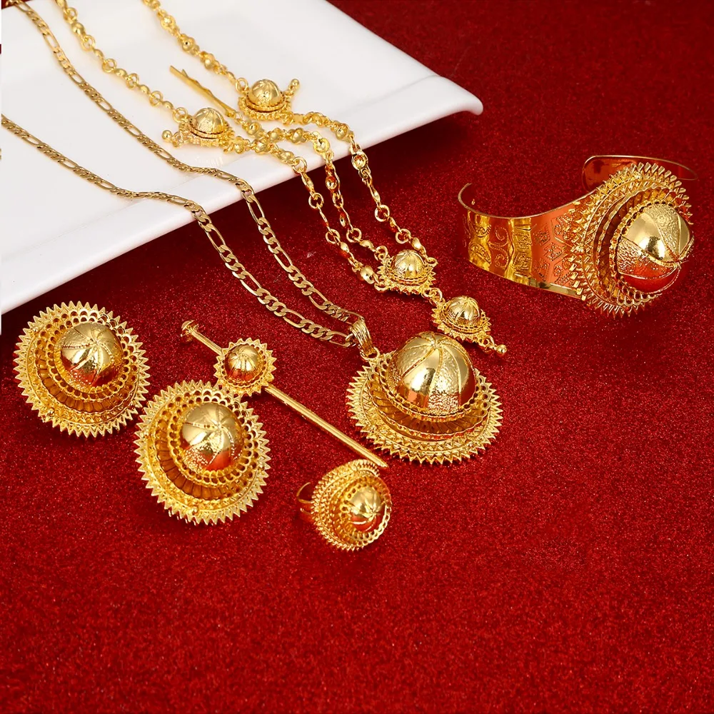 

Ethiopian Jewelry Set Hair Piece Hair Pin Women Fashion Eritrea Habesha African Jewelry Set