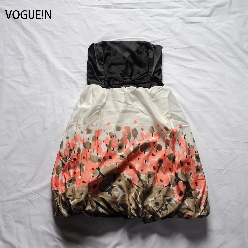 VOGUE! N новые Petites женские/Juniors девушки цветочный принт без бретелек Мини вечернее