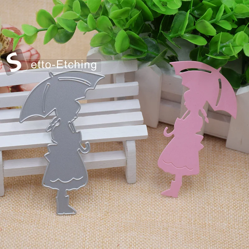 

Love Umbrella Girl Metal Cutting Dies Stencils for DIY Scrapbooking/photo album Decorative Embossing DIY Paper Cards Craft Gift