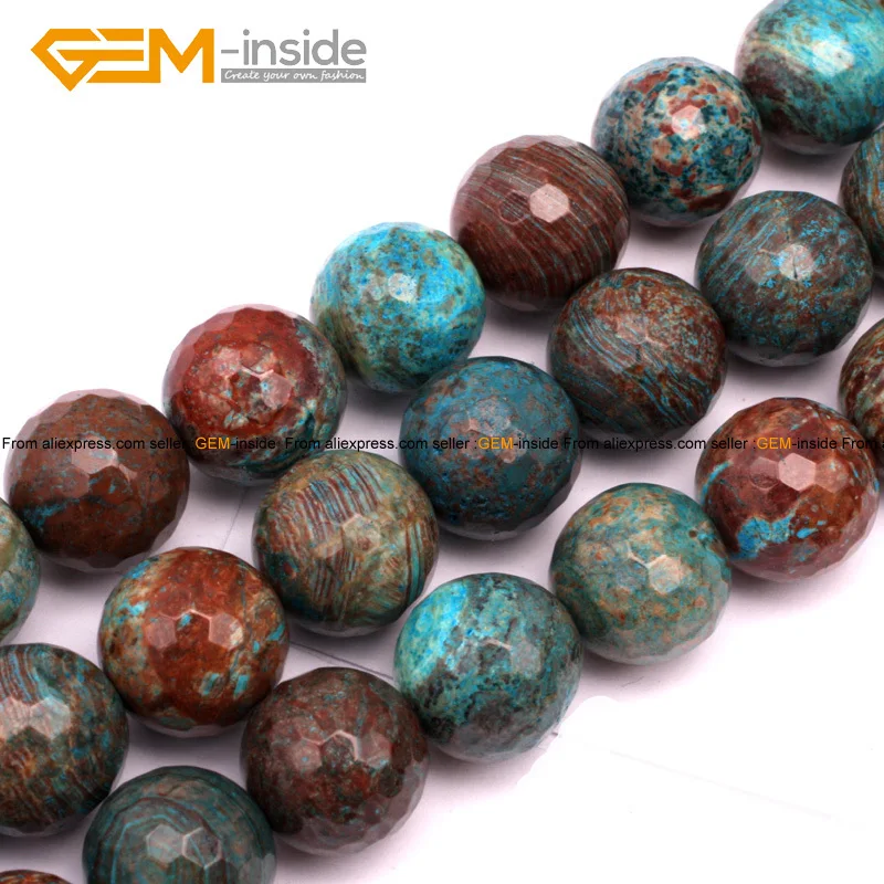 Круглые синие кружевные Агаты с гранями бусины отверстием для изготовления