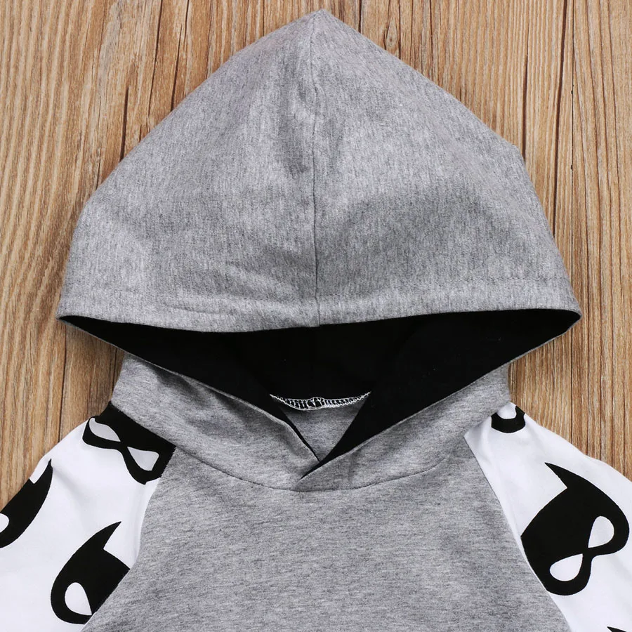 Emmaaby/Осенняя новинка Модный комплект для новорожденных мальчиков топ с капюшоном