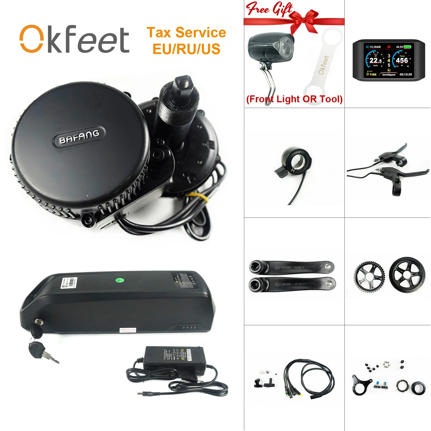 Bafang 8FUN BBS01B 36В 350 Вт мм G340 Батарея Мотор среднего привода электрический велосипед