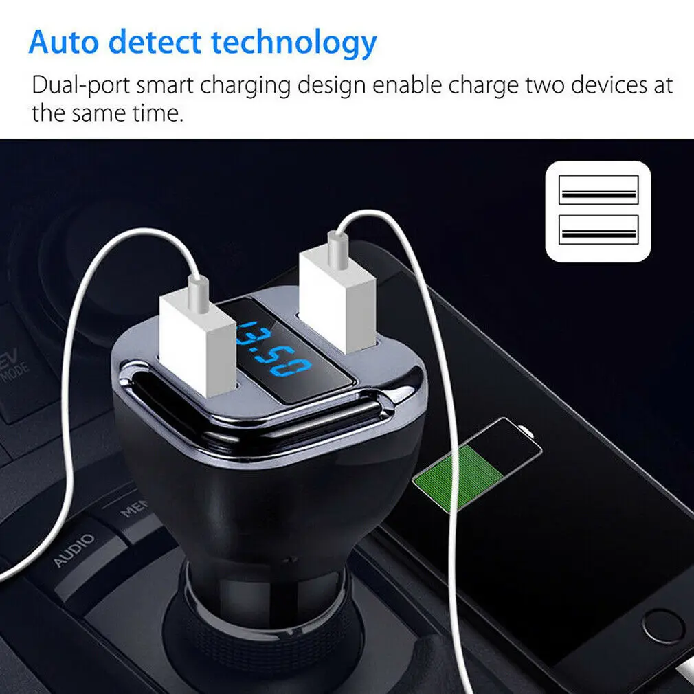Автомобильное зарядное устройство 4.2A двойное светодиодное USB Универсальное с GPS