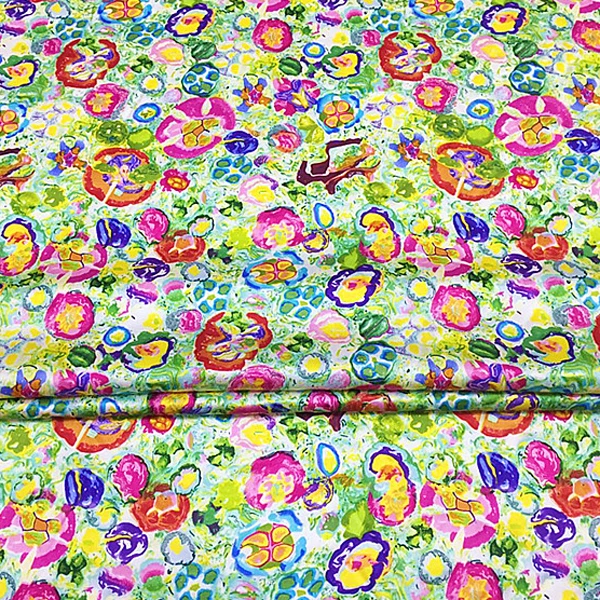 Thick 22momme colorful Abstract graffiti pure silk satin charmeuse fabric SSC319 |