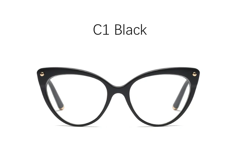 C1 Black Очки, Прозрачная женская оправа, очки, Ретро стиль, кошачий глаз, прозрачные, поддельные очки, оправа для женщин, Ретро стиль, цветок, оправа для женщин - Цвет оправы: C1 Black