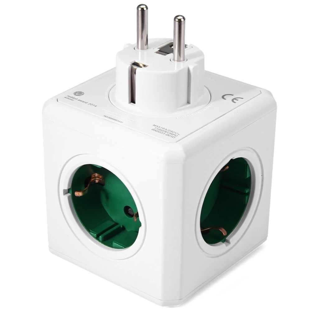 Цельнокроеное платье Allocacoc Мощность Cube оригинальный разъем DE Plug 5 розеток адаптер