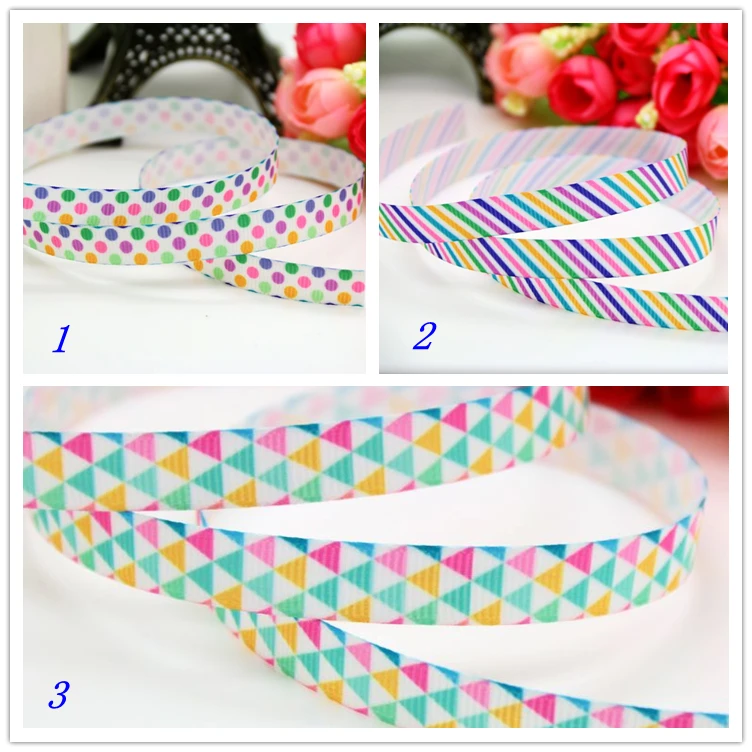 3/8 ''Бесплатная доставка лента в полоску горошек с принтом клетку корсажная