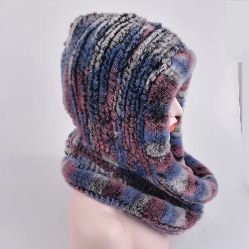 Меховые шарфы для женщин зимние шали из натурального меха кролика Рекс модные