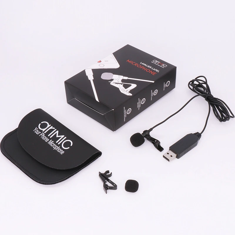 Youtube Streaming/Podcasts/Facetime Arimic USB Lavalier Lapel Clip-on Omnidirectional Condenser Computer Microphone for Mac/PC |