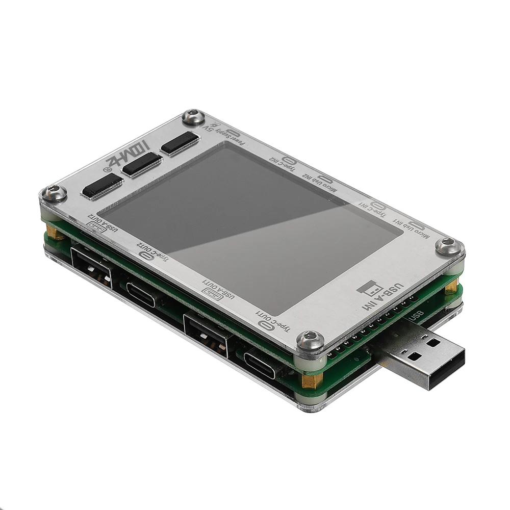 T50N USB двухканальный цветной экран Напряжение Ток Мощность измеритель емкости QC2.0 QC3.0 PD тест с Чехол
