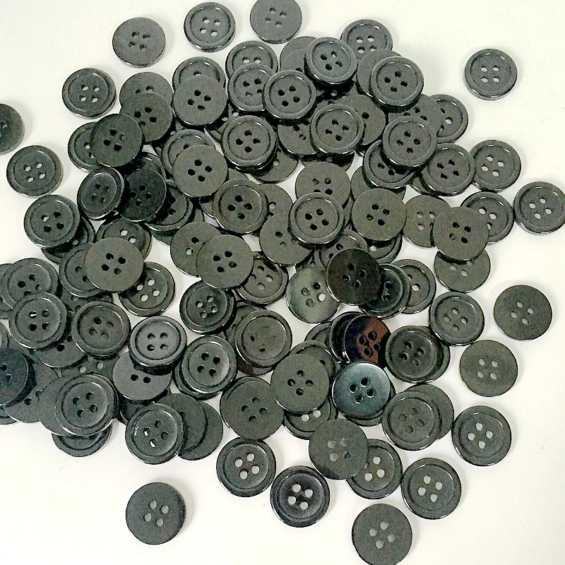 100 шт. плоские черные пуговицы 15 мм с 4 отверстиями|black buttons|buttons scrapbookingsewing supplies |