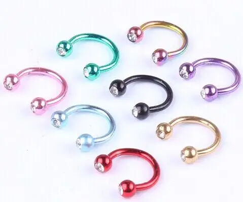 8 шт. круглые серьги штанги из нержавеющей стали|nose ring|tragus ringhorseshoe nose ring |